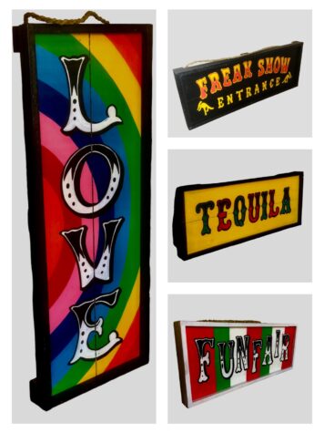 Painted Circus Signs